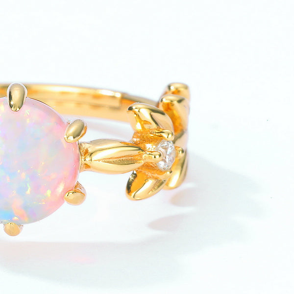 Dainty Six-Prong Opal Ring