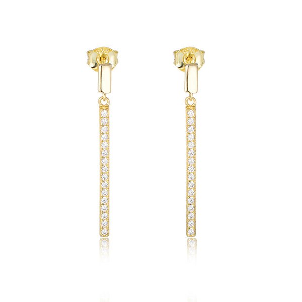 Dainty Pave Drop Stud Earrings