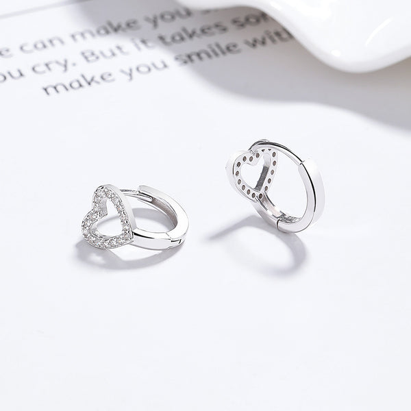 Dainty Heart Huggie Hoop Earrings