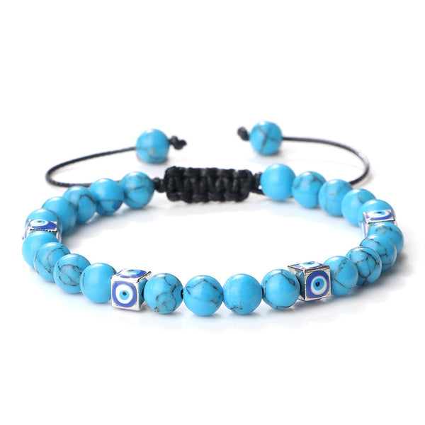 Evil Eye Turquoise Beaded Bracelet