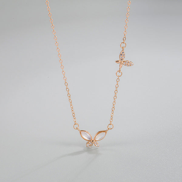 Dainty Shell Butterfly Necklace