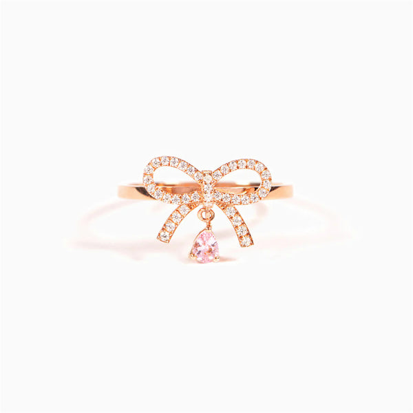 Dainty Bow Tie Teardrop Ring