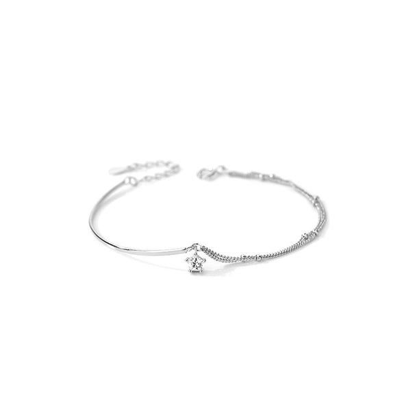 Solitaire Silver Star Bracelet