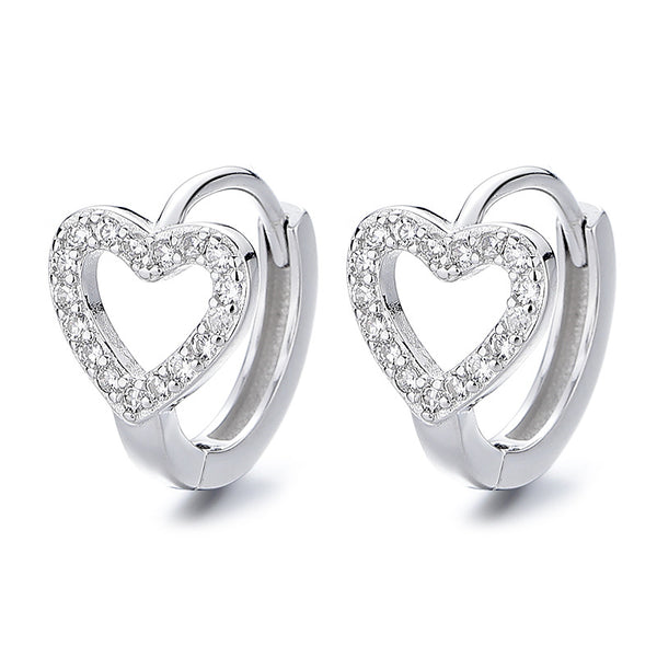 Dainty Heart Huggie Hoop Earrings