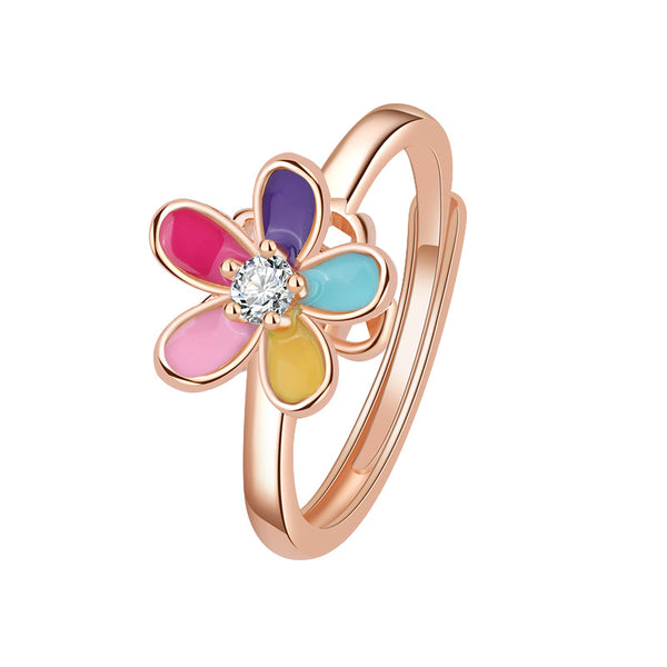 Color Flower Anxiety Fidget Spinner Ring