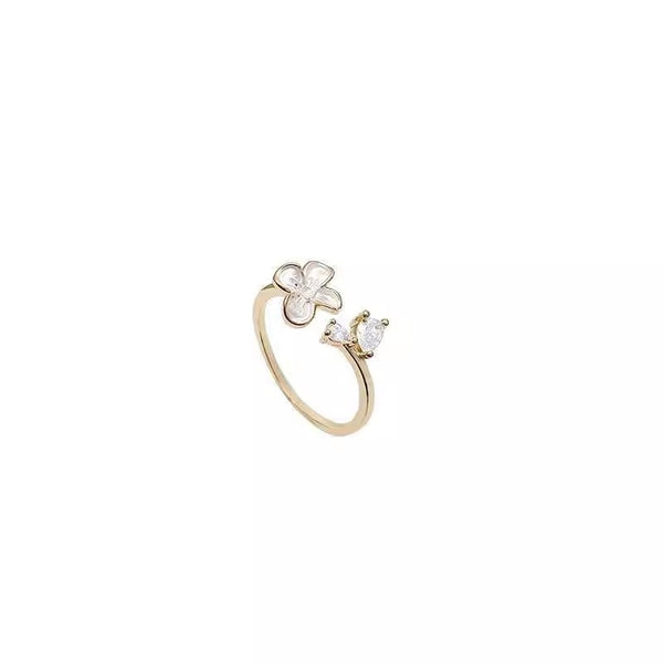 Dainty Four-Petal Flower Ring