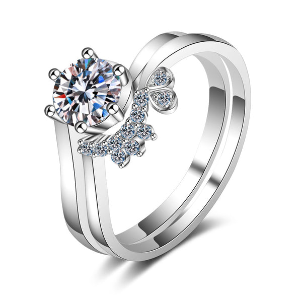 Six-Prong Moissanite Wedding Stacking Ring