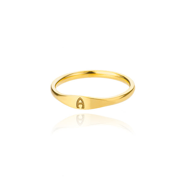 Gold Initial Letter Ring