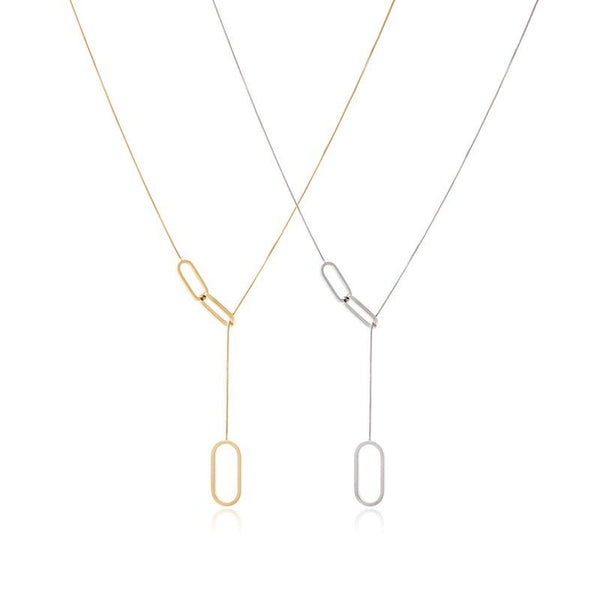 Oval Lariat Y Necklace