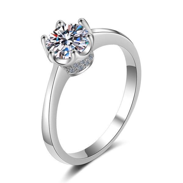 Six-Prong Solitaire Moissanite Wedding Ring