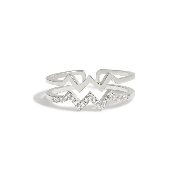 Double Layered Heartbeat Ring