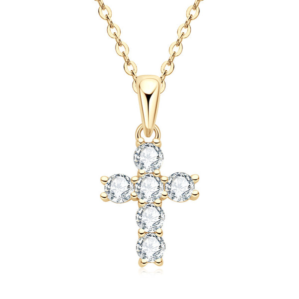 Moissanite Cross Pendant Necklace