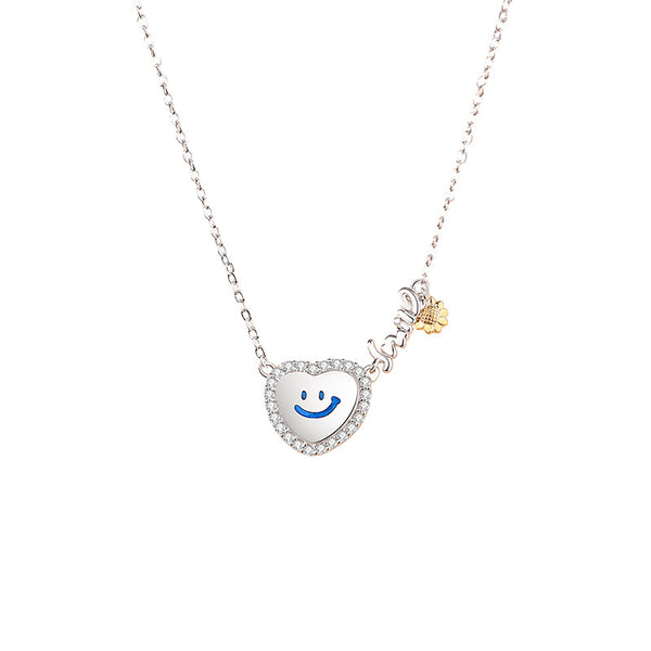 Smiley Face Heart Necklace