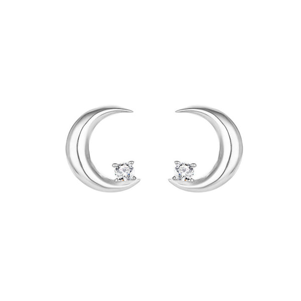 Crescent Moon Stud Earrings