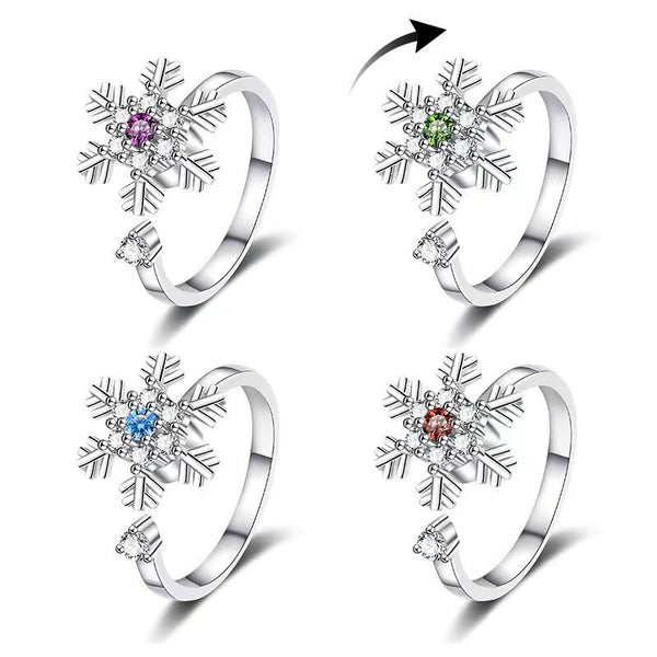 Snowflake Anxiety Fidget Spinner Ring