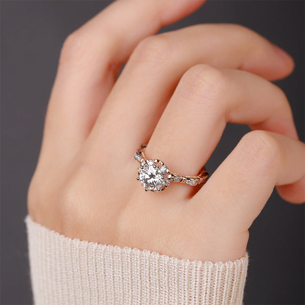 Six-Prong Moissanite Engagement Ring