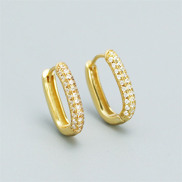 Dainty Pave Hoop Earrings