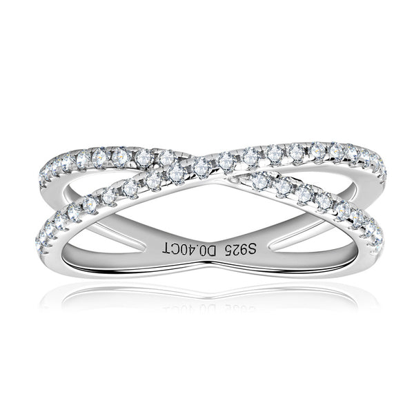 Moissanite Pave Split Shank Wedding Ring