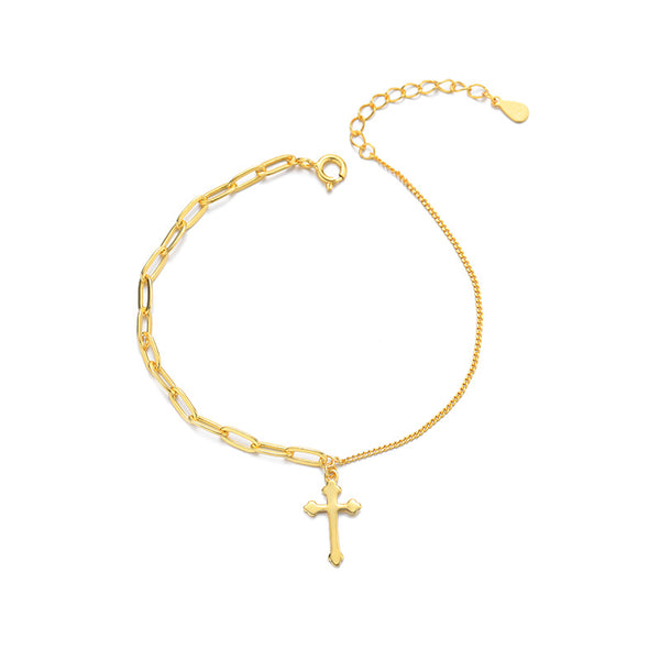 Dainty Gold Cross Bracelet