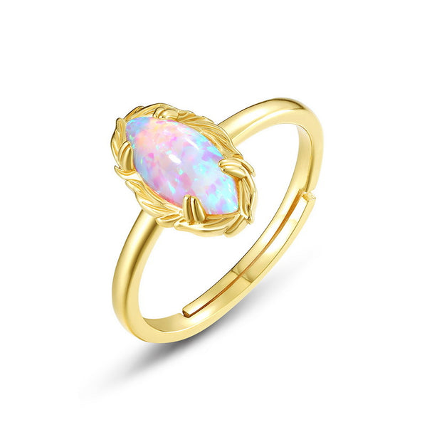 Gold Oval Opal Ring