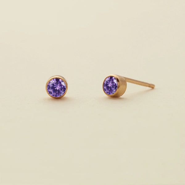 Birthstone Bubble Stud Earrings