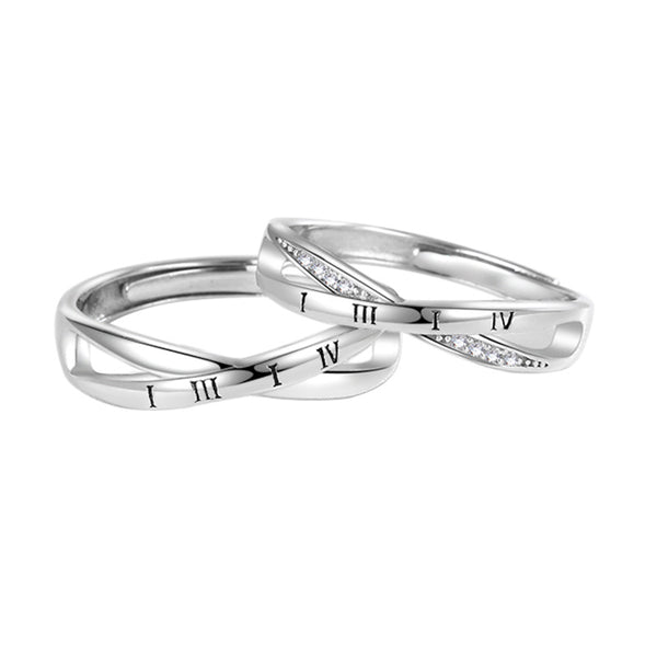 Roman Numeral Mobius Couple Ring