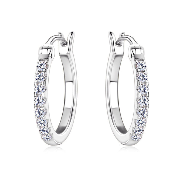 Pave Moissanite Hoop Earrings