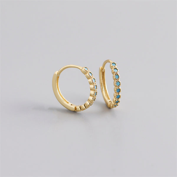 Blue Stone Hoop Wedding Earring