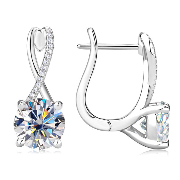 Moissanite Mobius Latch Back Earrings