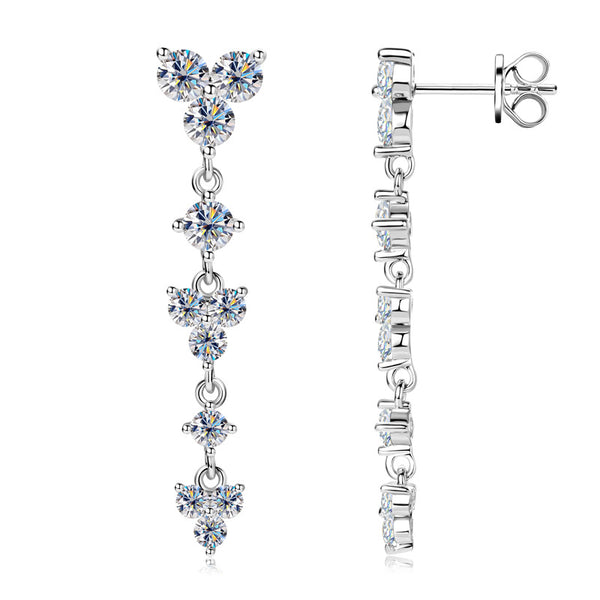 Dainty Moissanite Shoulder Duster Earrings