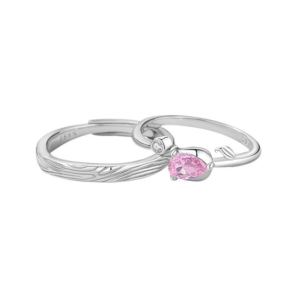 Rose Flower Couple Ring