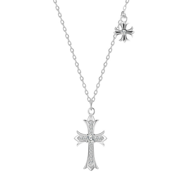 Iris Flower Cross Necklace