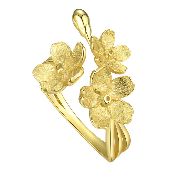 Triple Flower Open Ring