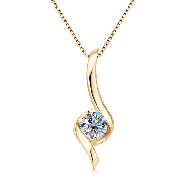 Twist Moissanite Pendant Necklace