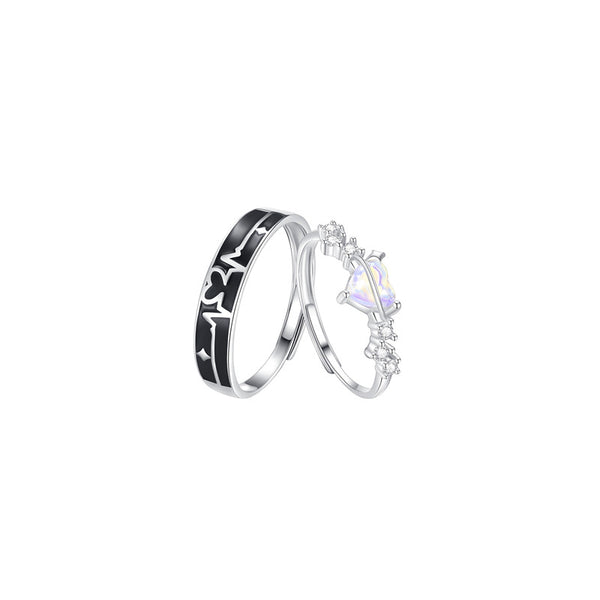 Heartbeat Heart Couple Ring