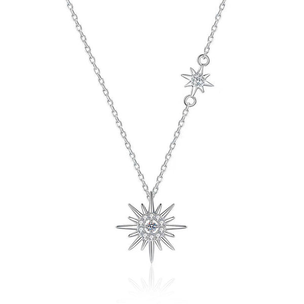 Moissanite Sun Engagement Necklace