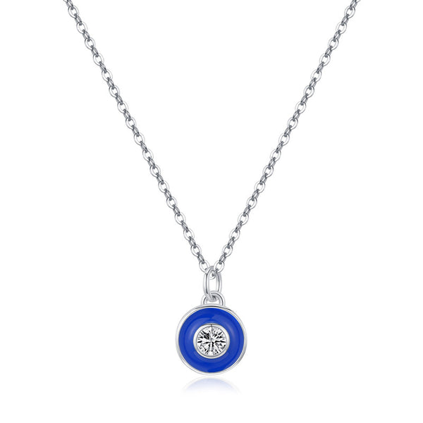 Blue Evil Eye Heart Necklace