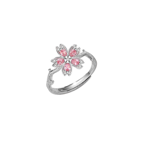 Dainty Pink Cherry Blossom Ring