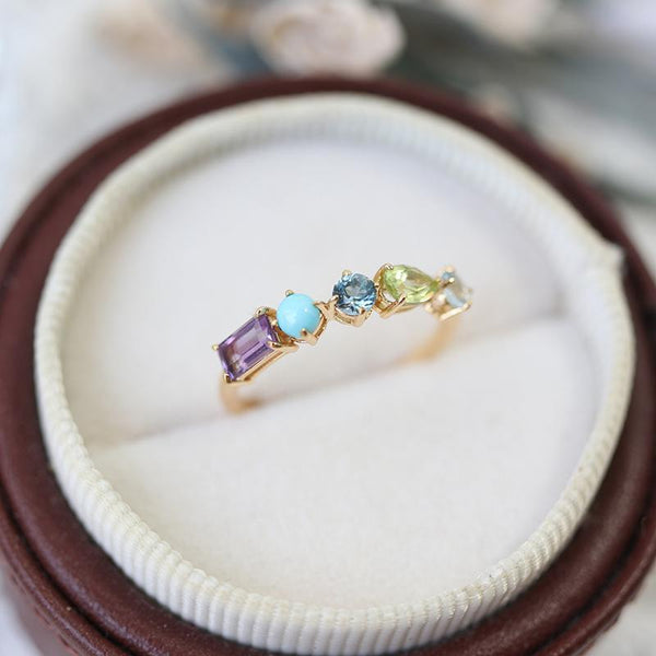 Dainty Crystal Stone Stacking Ring