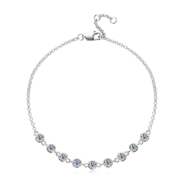 Bezel Setting Moissanite Wedding Bracelet