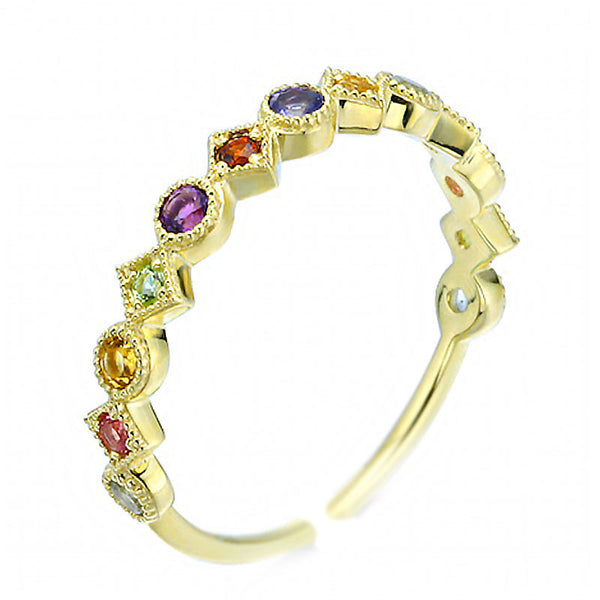 Rainbow Colored Gem Ring