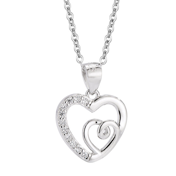 Silver Double Heart Necklace