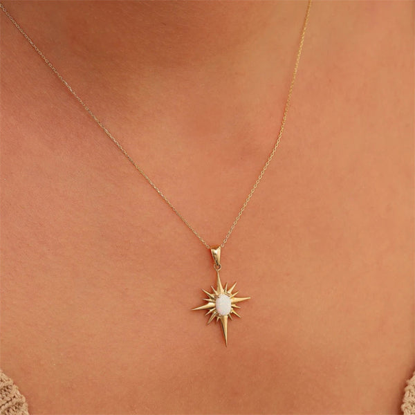 Opal Star Pendant Necklace