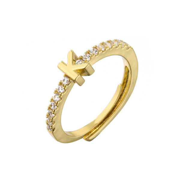 Initial Letter Adjustable Ring