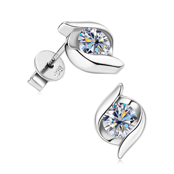 Moissanite Twist Stud Earrings