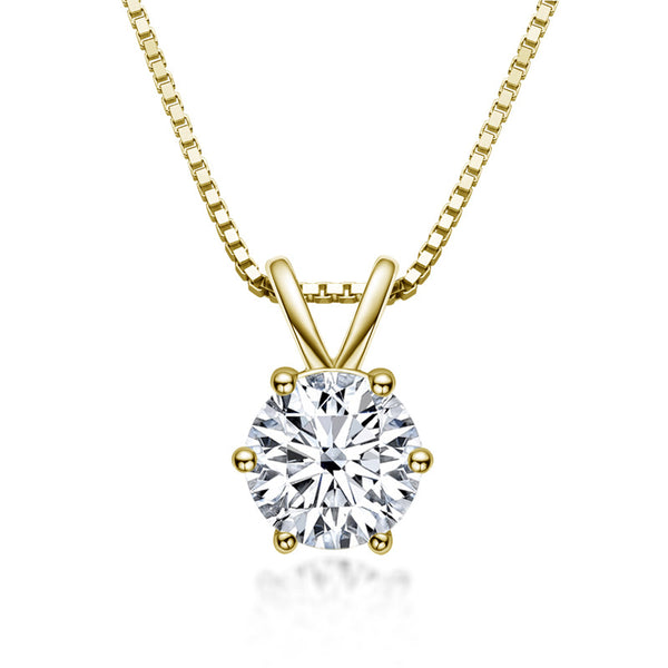 Six-Prong Moissanite Wedding Necklace