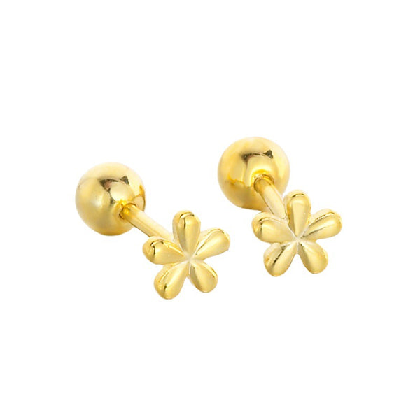 Dainty Flower Ball End Stud Earrings