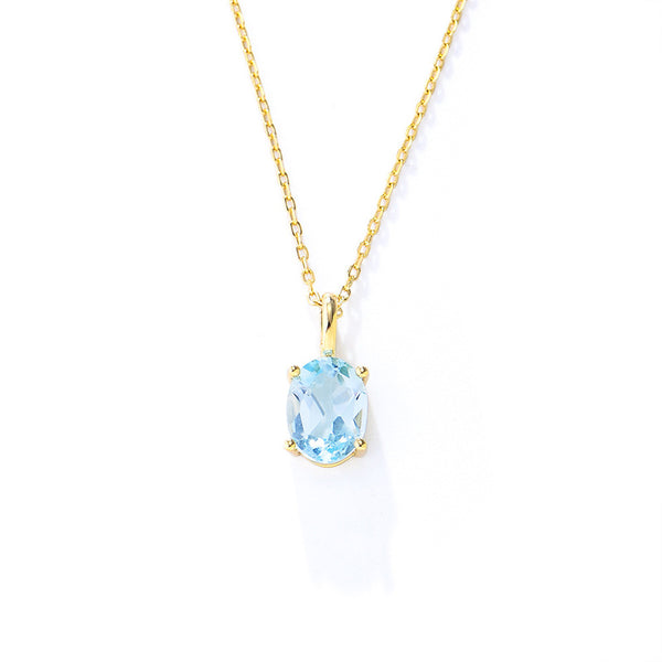 Oval Topaz Pendant Necklace