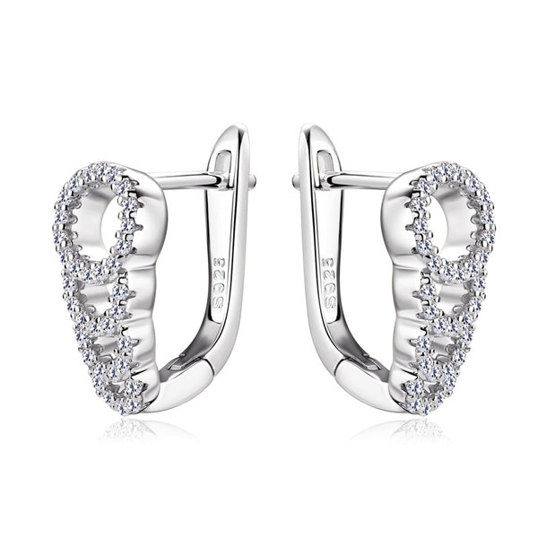 Moissanite Pave Round Hoop Earrings