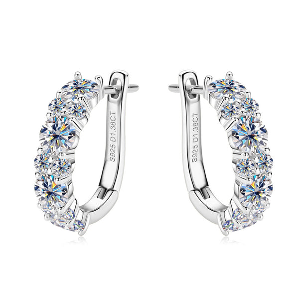 Moissanite Latch Back Wedding Earrings